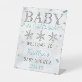 Baby Es ist kalte Outside Boys Winter Baby Dusche Sockelschild