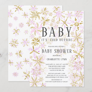 Baby Es ist kalte Outside Girls Babydusche Einladung