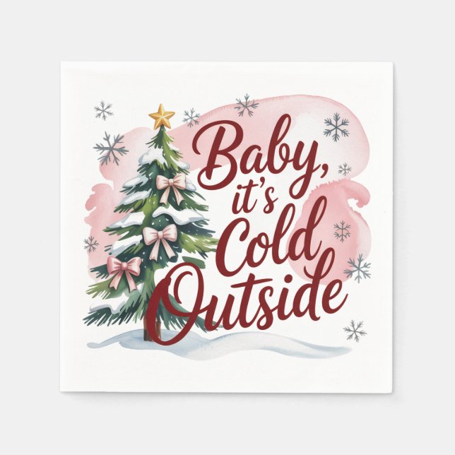 Baby, es ist kalte Outside Winter Baby Dusche Serviette (Vorderseite)
