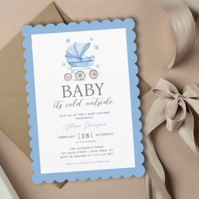 Baby es ist kalte Outside Winter Boy Baby Dusche Einladung (Von Creator hochgeladen)