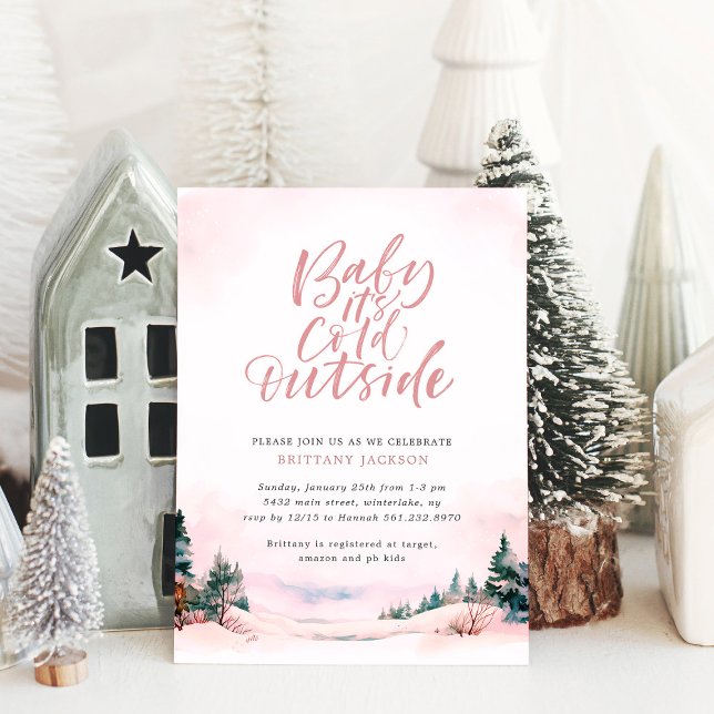 Baby es ist kalte Outside Winter Girl Babydusche Einladung (Von Creator hochgeladen)