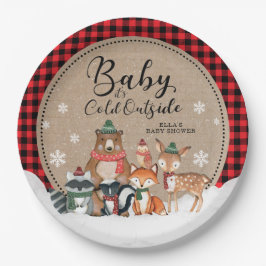 Baby Es ist kalte Outside Winter Woodland Babydusc Pappteller