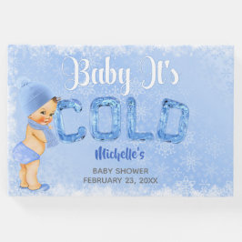 Baby Es ist kalter Winter Snowflake Blue Boy Dusch Gästebuch