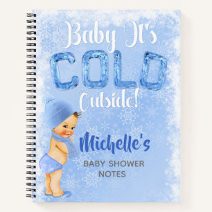 Baby Es ist kalter Winter Snowflake Blue Boy Dusch Notizbuch