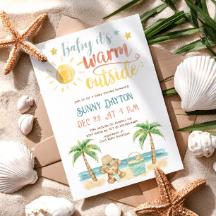 Baby, es ist warm draußen, tropische Strand-Baby-P Einladung