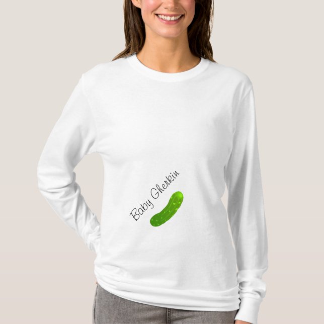 Baby-Essiggurken-Essiggurken-Mutterschafts-T - T-Shirt (Vorderseite)