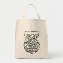 Baby-Eule in der Ei ZenDoodle Kunst Personalizable Tragetasche