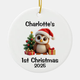 Baby-Eule-Weihnachten Keramik Ornament