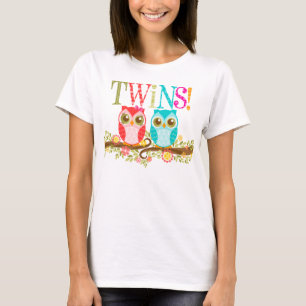 Baby-Eulen - Jungen-und Mädchen-Zwillinge - T-Shirt