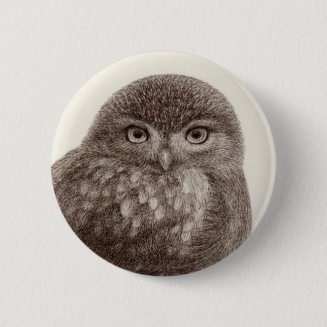 Baby-Eulen-Knöpfe Button (Vorderseite)