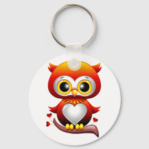 Baby-Eulen-Liebe-Herz-Cartoon Keychain Schlüsselanhänger