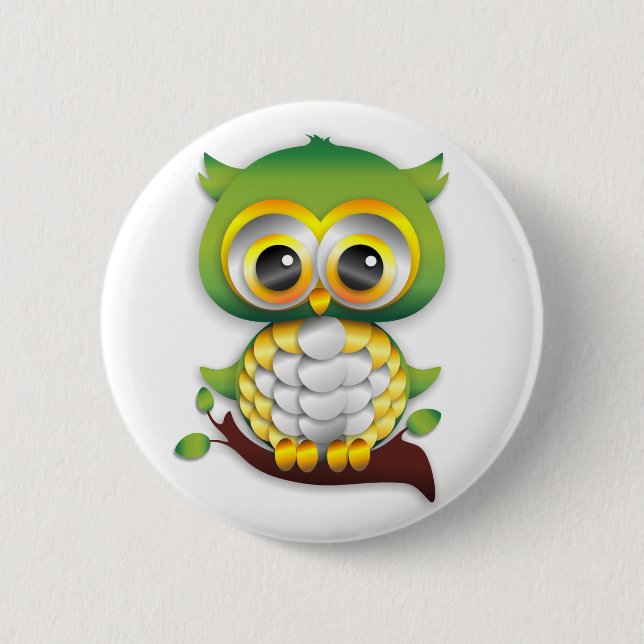 Baby-Eulen-Papierhandwerks-Knopf Button (Vorderseite)
