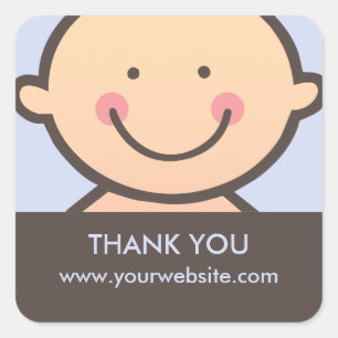 Baby Face - Blue & Brown Personalisiert Stickers