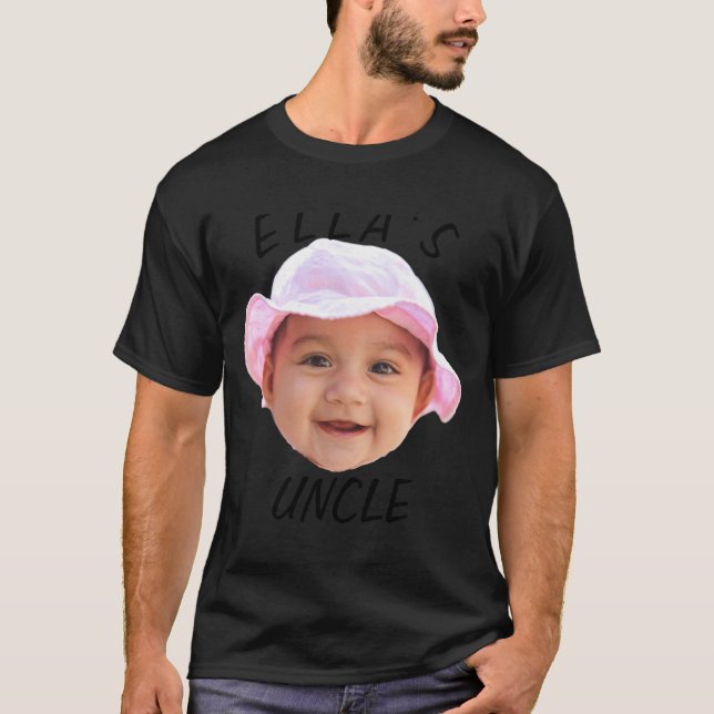 Baby Face Photo Text New Uncle  T-Shirt (Vorderseite)