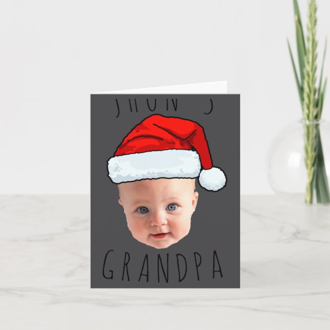 Baby Face Santa Hat Christmas Photo _1  Karte (Vorderseite)