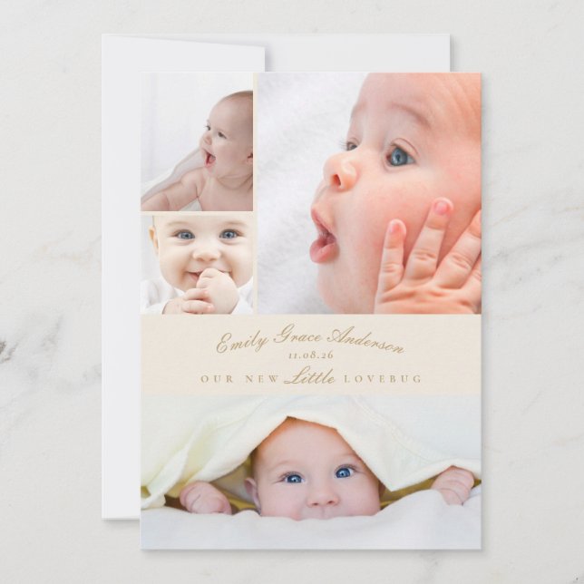 Baby Faire-part de naissance 5 Collage Little Love (Devant)