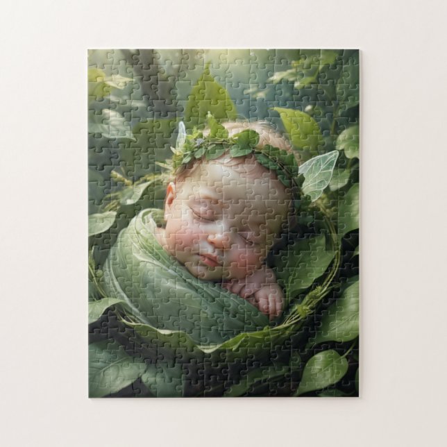 Baby Fairy hat sich in einem Leaf (Vertikal)