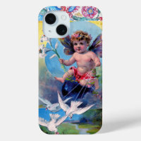 BABY FAIRY MIT DOVES ANTIQUE FLORAL