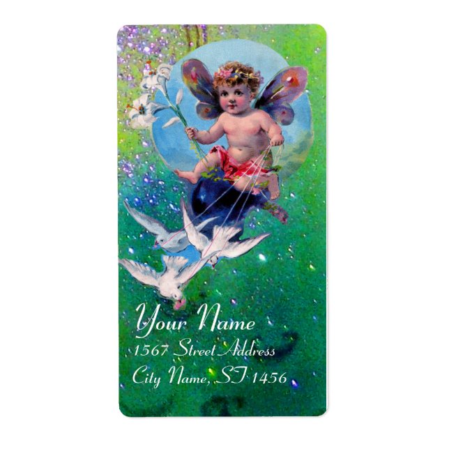 BABY FAIRY MIT HUNDEN IN GLITZERN Veilchengrün (Vorne)