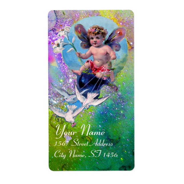 BABY FAIRY MIT HUNDEN IN GLITZERN Veilchengrün (Vorne)