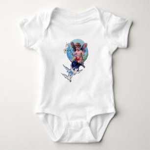 BABY FAIRY WITH DOVES BABY STRAMPLER
