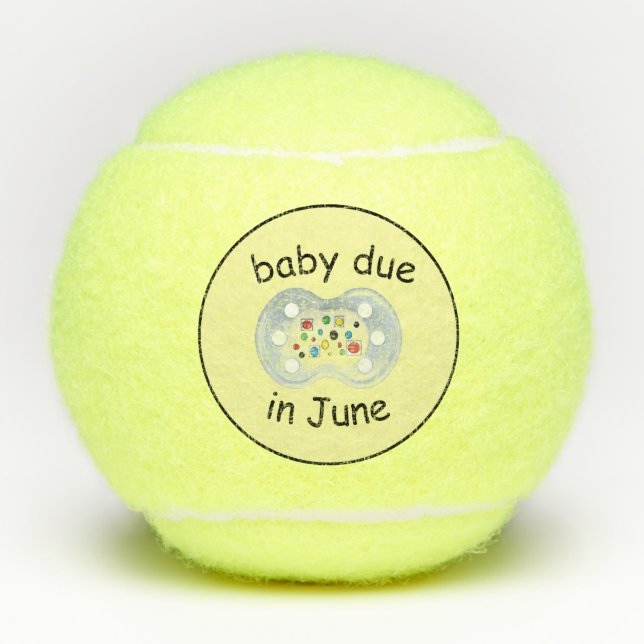 Baby fällig im Juni Tennisbälle von dalDesignNZ (Vorderseite)