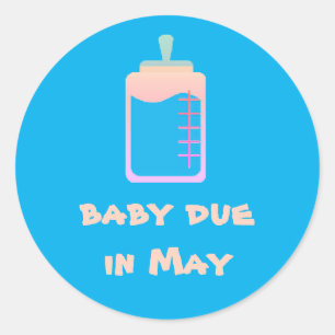 Baby fällig im Mai Aufkleber von dalDesignNZ
