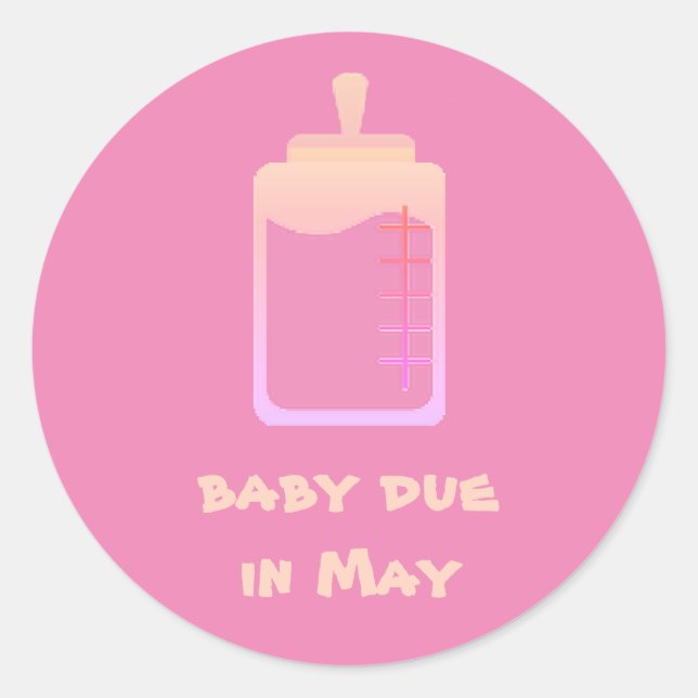 Baby fällig im Mai Aufkleber von dalDesignNZ (Vorderseite)