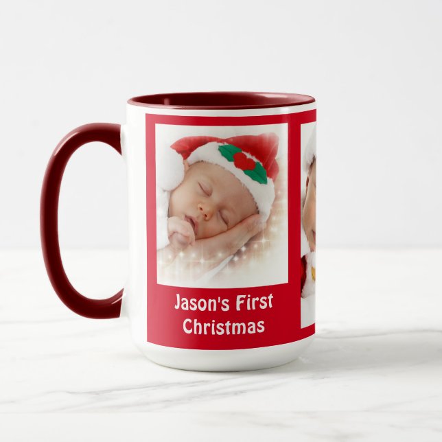 Baby, Familienbilder und Candy Cane Foto Tasse (Links)