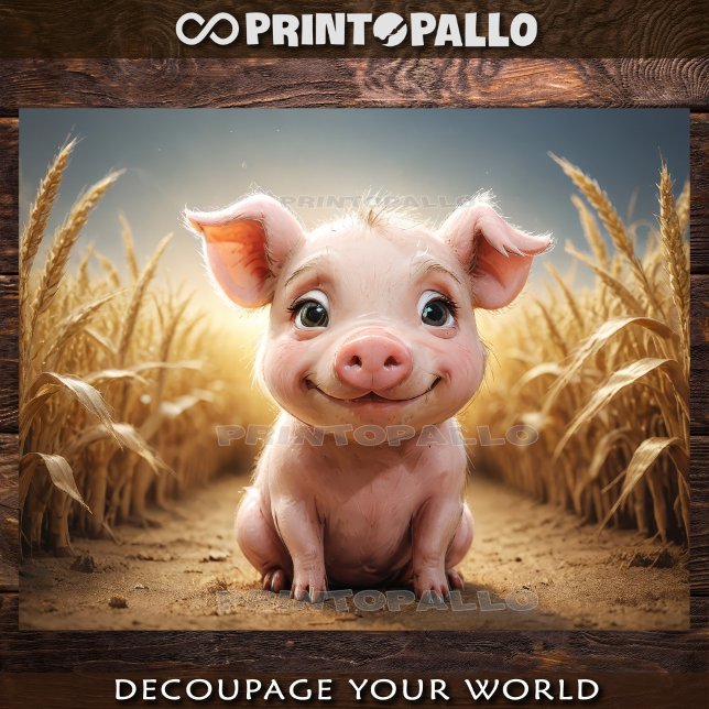 Baby Farm Animes: niedliches kleines rosa Schwein Seidenpapier (Von Creator hochgeladen)