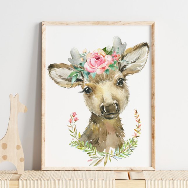 Baby Fawn Woodland Animal Kinderzimmer | Wall Art Poster (Von Creator hochgeladen)