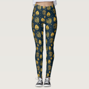 Baby Feet and Hearts in Gold Farbe Leggings