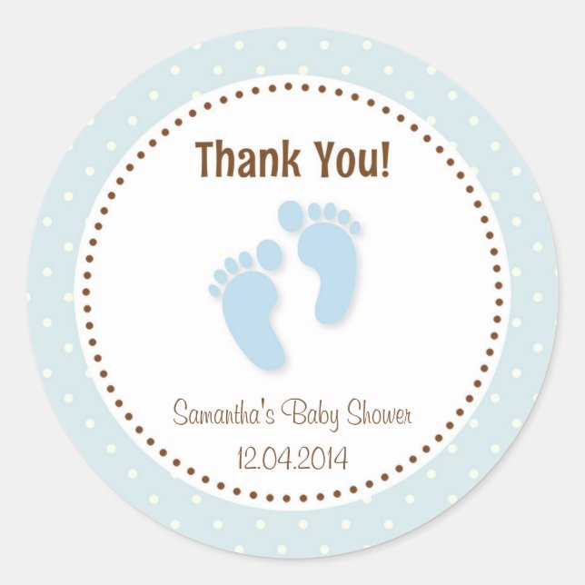 Baby Feet Babydusche Aufkleber Pastel blau (Vorderseite)