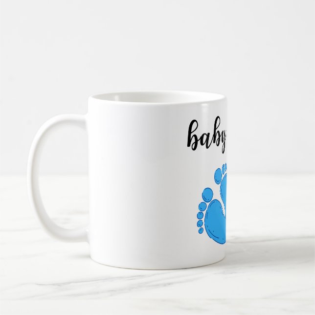 Baby Feet Blue and Pink Minimalistisch Baby Dusche Kaffeetasse (Links)
