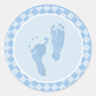 Baby Feet Blue Umschlag Aufkleber Stickers