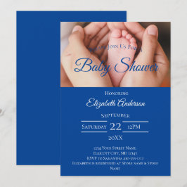 Baby Feet Foto Blue White Boy Baby Dusche Einladung