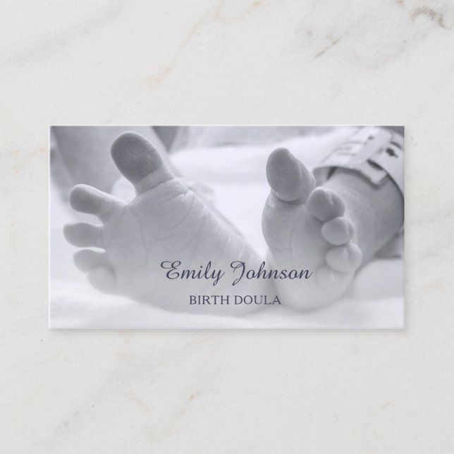 Baby Feet Hospital Band Birthing Doula Visitenkarte (Vorderseite)