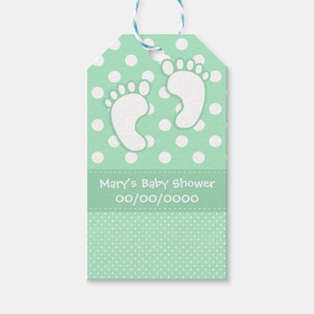 Baby Feet Polka Dot Geschenkanhänger (Vorderseite)