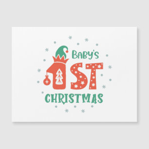 Baby feiert erstes Weihnachten Magnetkarte