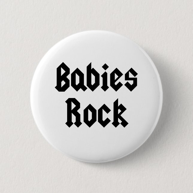 Baby-Felsen-Baby-T-Shirt Button (Vorderseite)