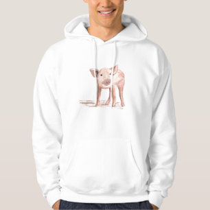 Baby-Ferkel-Schwein-Kunst Tier-Aquarell-Farm Hoodie