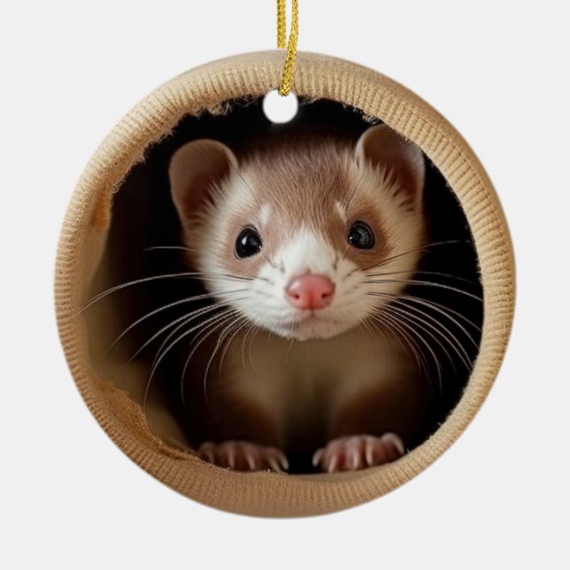 Baby Ferret Face - Niedlich Ferrets Ornament (Vorne)