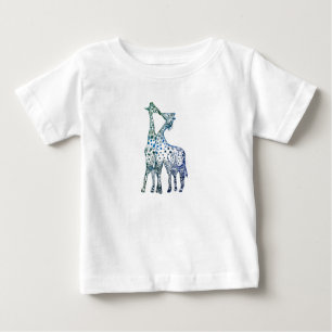 Baby Fine Jersey T - Shirt Sweet Giraffes Kiss