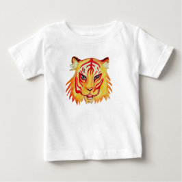 Baby Fine Jersey T - Shirt Tiger Zeichnend