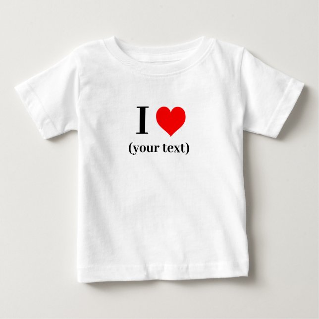 Baby Fine T - Shirt - Custom I heart (Ihr Text) (Vorderseite)