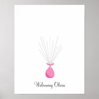 Baby Fingerprint Ballons - Rosa Poster