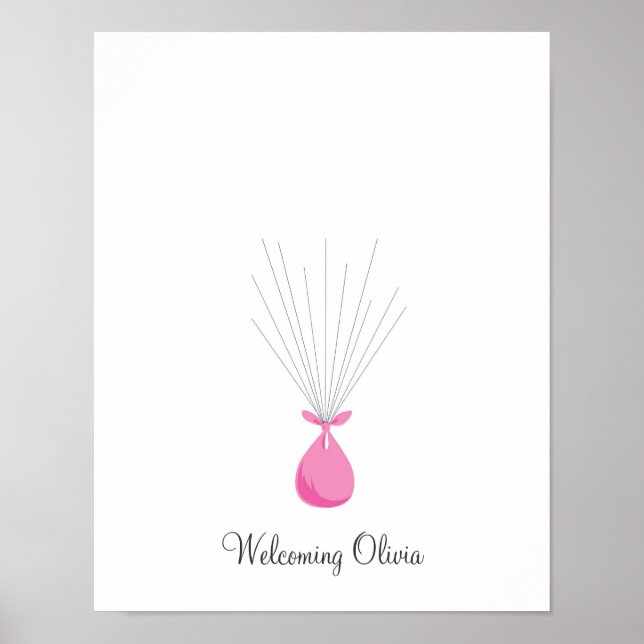 Baby Fingerprint Ballons - Rosa Poster (Vorne)