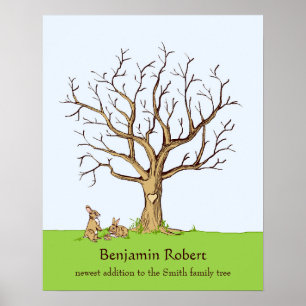 Baby Fingerprint Tree Poster (Farbe, Bunne)