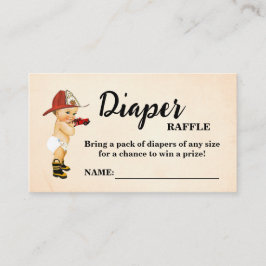 Baby Firefighter Diaper Raffle Ticket Baby Dusche