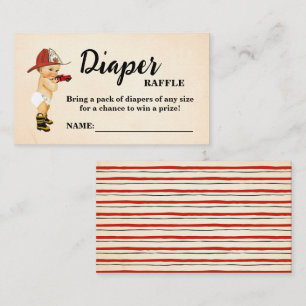 Baby Firefighter Diaper Raffle Ticket Baby Dusche
